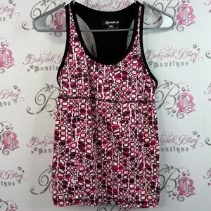 Xersion tank top groovy cube pattern, Pink and Black Patterned Tank Top